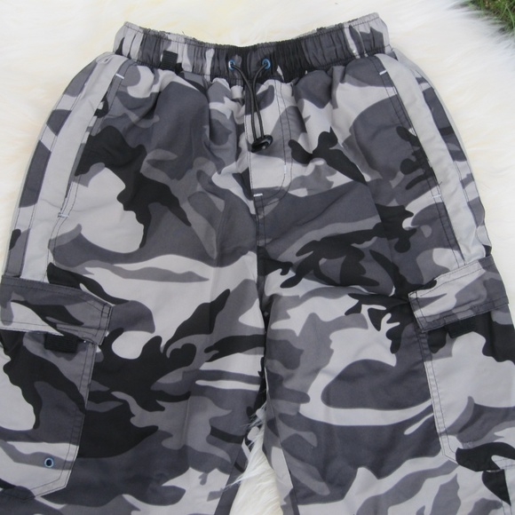 boys grey camo lined pants size M - Picture 3 of 6